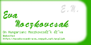 eva moczkovcsak business card